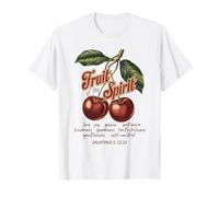 Fruit Of The Spirit Chrisitan Vintage Bibbia Verse Cherries Maglietta