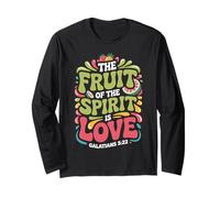 Fruit of the Spirit Is Love Galati 5:22 Versetto della Bibbia retrò Maglia a Manica