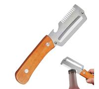 Fruit Peeler Tool, acciaio inossidabile Blade, Wooden Handle Design Multifunctional Cutter, for Carrots Apples Potatoes Pumpkins Papayas Kitchen Home Indoor Cooking Use 7,48 x 1,46in