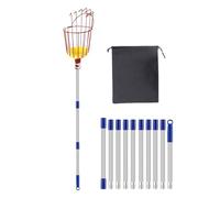 Fruit Picker, 13 Ft Mango Pickers with Retractable Handle and Basket, 15.75 Inches Lightweight & Easy to Use, Professional Fruits Picking Pole for Peach Pear Avocado Lemon Pomegranate Orange, Gardens