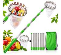 Fruit Picker Head Basket with Pole Attachment & Collection Baskets，A,4m | Adjustable Fruit Grabber Tool,Durable Design & Easy Attach,Fruit Picker Pole for Reaching High Branches without a Ladder