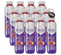 Fruit & Power Zero Bevanda al Gusto di Mela, Melograno, Mango, Ananas 400ml (2024) [CAIYA® BOX da 12 Bottiglie]