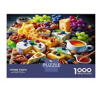 Fruit Puzzle da Assemblare Carta Ponderata Vassoio della Colazione con Pane e Formaggio per Anziani Rilassante Regalo Segreto di Babbo Natale 38x26cm/1000pezzi