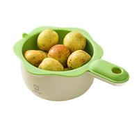 Fruit Spinner and Strainer, Double Layer Fruit Cleaner Bowl, 7,36 x 5,31 x 2,56 Inches Strainers and Colanders with Handle, Washer Vegetable for Thanksgiving and Christmas.