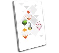 Fruit Splashes Colourful Food Kitchen SINGLE TELA parete arte foto stampa