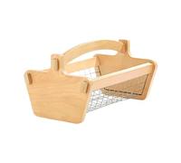 Fruit Storage Bowl, Wooden Basket Tray, Metal Reinforced Serving Container with Strong Balance System, Spacious Food Holder with Modern Minimal Design, Kitchen Organizer for Snack and Bread Use