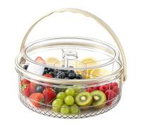 Fruit Storage Tray - PET Clear With Lid | Portable Divided Snack Container