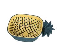 Fruit Washing Bowl - Double Layer Vegetable Colander | Fruit Washer | Double-Layer Drain Basket, for Kitchen Salad Making Outdoor Camping Sink Picnic Food Prep, Pineapple Design Colander