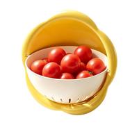 Fruit Washing Bowl Stackable Vegetable Draining Basket | Ciotola con colino girevole per preparazione di pasti, picnic, dormitorio, raccolta, casa, pasta, bacche e fragole