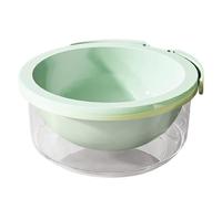Fruit Washing Bowl - Vegetable Cleaner Basket for Kitchen Prep | PP Resin Design with Drain Holes and Handle Lock System, Double Layer Foldable Strainer Basin, Salad Berry Rinse Tool for Cooking