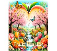 Fruit Worlds Coloring Book: Unleash Your Inner Artist with 40 Grayscale Coloring Pages of Beautiful World of Flowers inside Fruit