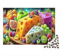 FruitCheeseArt 1000 Pezzi Formaggio Frutta Colorato Puzzle in Cartone Riciclato Gioco Educativo Decompressione per Adulti Decorazione Pareti Regali per Creatività e Donare