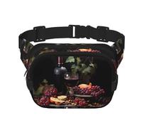Fruits and Wines - Marsupio quadrato a doppio strato, con cinghia regolabile, per corsa, viaggi, escursionismo, nero, taglia unica, colore: nero, taglia unica, Nero , Taglia unica