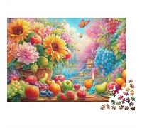 Fruits Flowers And A Cozy Cottage Puzzle Da 1000 Pezzi Fruit-themed Puzzle Classici Per Bambini E Adulti 52x38cm/1000pcs