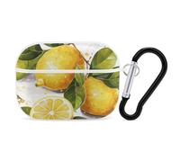 Fruits Lemon - Custodia protettiva per AirPods Pro con anello portachiavi, custodia protettiva rigida per AirPods Pro di seconda generazione, per donne e uomini, facile da aprire, protezione contro le