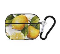 Fruits Lemon - Custodia protettiva per AirPods Pro con anello portachiavi, custodia protettiva rigida per AirPods Pro di seconda generazione, per donne e uomini, facile da aprire, protezione contro le