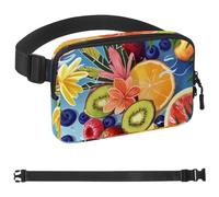 Fruits of summer Marsupio per donne e uomini, borsa a tracolla con tasche con cerniera, marsupio impermeabile con cinturino regolabile per allenamento, corsa, viaggi, escursionismo, multicolore,