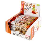 Fruittella Good For You Barrette Caramello, Con Semi Di Chia, Con Frutta Secca E Disidratata, Sale di Sicilia, Snack Sano Senza Glutine E Ricco Di Fibre, Box Da Pezzi,Caramello, Box da 16 barrette