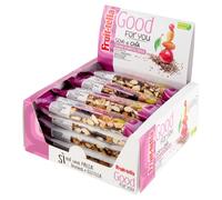Fruittella Good For You Ciliegie e Mirtilli Rossi, Barrette, Healthy Snack, con Mandorle e Semi di Chia, con Frutta Secca e Disidratata, Confezione da 16 Barrette, Snack Sano Senza Glutine e Ricco di Fibre, per una Pausa Buona e Gustosa