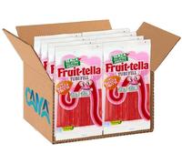 Fruittella Tubi Fill Caramelle Stick al Gusto di Fragola Ripiene con Succo di Frutta, Vegan, 125g [BOX con 8 Confezioni]