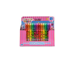 FRUITY SQUAD - Set di 12 mini penne gel profumati per bambini, colori assortiti