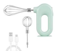 frullatore 4 velocità frusta, Design ergonomico Fruste per impasti dolci e panna montata, USB Ricaricabile Mini Sbattitore elettrico Quick Mix per albumi(Verde)