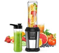 Frullatore, 500W Frullatore Elettrico Portatile, Mini Frullatore Portatile Mixer Cucina Frullatore Smoothie con 600ml Bottiglie Portatili, Frullatore Tritatutto Multifunzione per Gelato Frutta Verdura