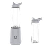 Tognana Iridea, Frullatore con 4 lame e 2 bicchieri portatili con coperchio, plastica-acciaio inox, grigio perla
