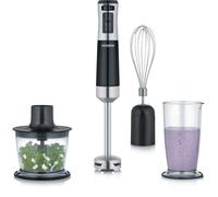 Frullatore a immersione 3 in 1 - SEVERIN - SM3772 - 600W - Base rimovibile - Mini tritatutto - Frusta - Bicchiere da 700 ml - Senza BPA - Nero/Acciaio inossidabile
