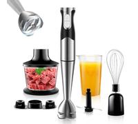 NWOUIIAY Frullatore a Immersione 6 in 1, 1200 Watt Frullatore Tritatutto Multifunzionale in 304 Acciaio Inox, Frullatore Immersione con Turbo Presa Antiscivolo, Velocità Regolabile, Tritatutto