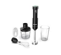 Frullatore a immersione senza fili, POYOCOM minipimer portatile ricaricabile, con cavo Type-C, frusta, tritatutto da 500 ml, recipiente da 600 ml per frullati, salse, pappe e zuppe - Nero