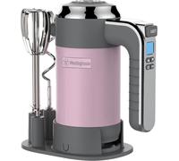 Frullatore a immersione Westinghouse Retro - 6 velocità + funzione turbo - Fruste e ganci per impastare - Con supporto di appoggio - 350 W - Rosa