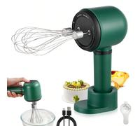 Frullatore a mano portatile, montacarni, montacarni elettrico potente, frullatore per alimenti, mescolatore per caffè, sbattitore per uova, mixer per bevande in acciaio inossidabile verde,BiancoABS