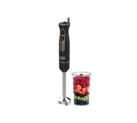 Frullatore ad Immersione, 4 Lame Potenti, Incluso Bicchiere da 600ml - Perfetto per Smoothie, Zuppe e Salse, 6.5x6.5x40cm, 800W, 240V, in Acciaio Inox, Nero