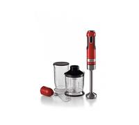Ariete 602 Frullatore a immersione Moderna, 1000W, 10 velocità + turbo, Accessori inclusi, Rosso