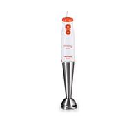 Ariete 881 Pimmy 200 - Frullatore a immersione - Gambo rimovibile e lame in Acciaio Inox - 2 velocità - 200 Watt - Bianco e Arancio