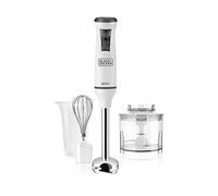 BLACK+DECKER BXHBA600E Frullatore a Immersione, 600 W, Acciaio Inox, Bianco