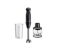 FRULLATORE AD IMMERSIONE BRAUN Multiquick 3 MQ30201M, 900W, 2 velocità, con bicchiere graduato da 0,6l e tritatutto 350 ml, Nero