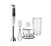 FRULLATORE AD IMMERSIONE BRAUN MultiQuick 3V MQ3135WH, Potenza massima 750 W, Recipiente da 0.5 l, Livelli di potenza 11 velocità, Numero di lame 2, Bianco/Grigio