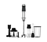 Cecotec Frullatore a Immersione Power Titanblack 1500 XL Perfectcream&Crush, 2300 W, 4 Lame Rivestimento Titanio Nero, Piede XL, Bicchiere 700 ml con Coperchio, Aste e Tritatutto con Becco Ghiaccio