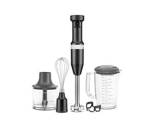 FRULLATORE AD IMMERSIONE KITCHENAID 5KHBV83EBM, Potenza massima 180 W, Recipiente da 1 l, Livelli di potenza 2 velocità, Numero di lame 4, nero opaco