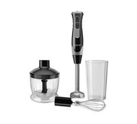 FRULLATORE AD IMMERSIONE MAESTRO MR-566, Potenza massima 500 W, Recipiente da 900 ml, Livelli di potenza 2 velocità, Lame in Acciaio inossidabile, Contenitore graduato, Argento, Nero, Trasparente