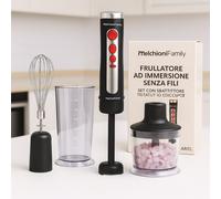 Frullatore ad Immersione ZOE con Batteria Riccaricabile Recipiente da 0.6 L Potenza 200 Watt Colore Nero