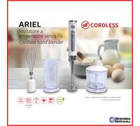 Frullatore ad Immersione Ariel con Batteria Ricariabile Recipiente da 0.5 L Potenza 150 Watt Colore Bianco