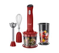 Russell Hobbs Frullatore a Immersione Minipimer Potenza 500 Watt accessori Frusta Bicchiere graduato e Tritatutto colore Rosso - 24700-56