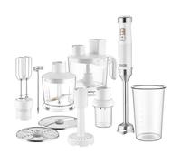 Sencor Frullatore ad Immersione Multifunzione Ultra-Potente 10 in 1, 1500W, Tecnologia QuadBlade Titanio, Controllo della Velocità Continuo, Manico Ergonomico, Accessori Completi, Bianco [SHB 6551WH]