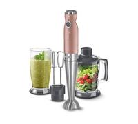 Sencor minipimer immersione SHB 56XX, frullatore 4 in 1, frullatore elettrico con bicchiere da 800ml, tritatutto elettrico, fruste elettriche, potenza da 1200w, 20 velocità (rosa)