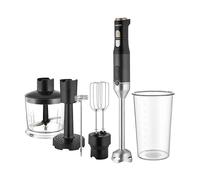 Sencor Frullatore ad Immersione Ultra-Potente 6 in 1, 1200W, con Frusta Doppia, Tritatutto & Montalatte, Schiacciapatate, Lame QuadBlade in Titanio, Controllo Continuo della Velocità, Elegante, Nero
