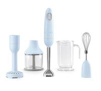 FRULLATORE AD IMMERSIONE SMEG HBF02PBEU 50's style, Potenza massima 700 W, Recipiente da 0 l, Livelli di potenza 4 velocità, Lame in Blocco coltelli estraibile, Numero di lame 1, Azzurro