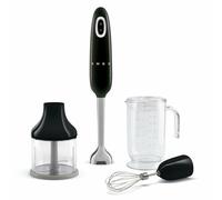 Smeg HBF03BLEU Frullatore a immersione colore Nero, con accessori inclusi, Caraf